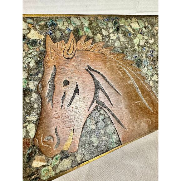 Vintage Mexican Mixed Metals Malachite Lapis Inlay Box - Picture 10 of 10